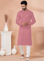 Viscose Pink Festival Wear Sequins Work Readymade Kurta Pajama